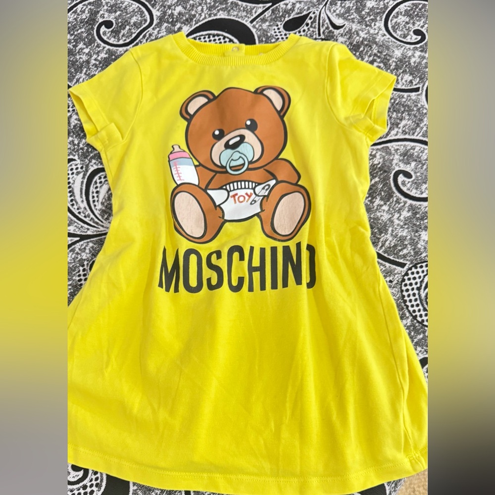 Moschino Yellow Teddy Bear T-Shirt for girl size 2 t